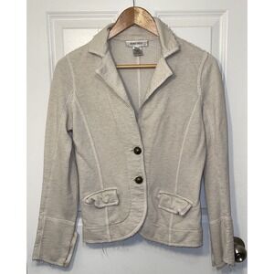Women’s Nine‎ West Distressed 2 Button Closure Cream Blazer Jacket Pockets Small
